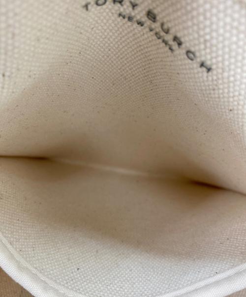 TORY BURCH（トリーバーチ）TORY BURCH (トリーバーチ) キャンバストートバッグ ホワイトの古着・服飾アイテム