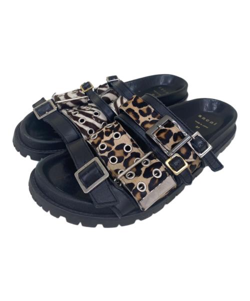sacai（サカイ）sacai (サカイ) サンダル ブラック×ベージュ サイズ:37の古着・服飾アイテム