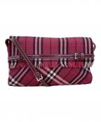 BURBERRY BLUE LABELバーバリーロンドンブルーレーベル）の古着「ショルダーバッグ」｜レッド