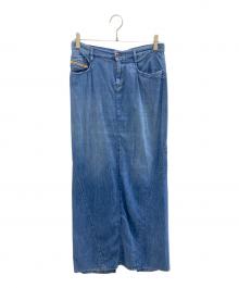 DIESEL（ディーゼル）の古着「インディゴシャンブレースカート」｜ブルー
