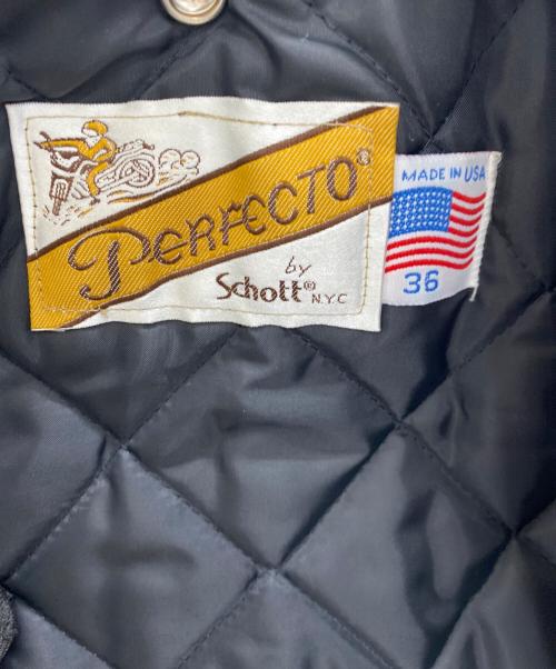 PERFECTO by Schot（パーフェクト バイ ショット）PERFECTO by Schot (パーフェクト バイ ショット) レザーライダースジャケット ブラック サイズ:36の古着・服飾アイテム