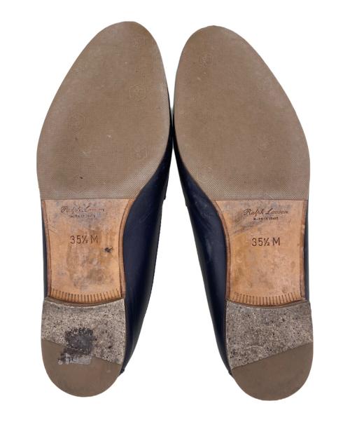 RALPH LAUREN（ラルフローレン）RALPH LAUREN (ラルフローレン) ローファー ブラック×グリーン サイズ:35 1/2の古着・服飾アイテム