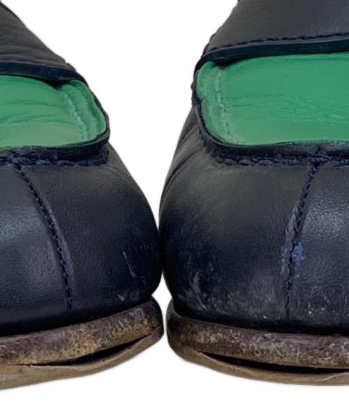 RALPH LAUREN（ラルフローレン）RALPH LAUREN (ラルフローレン) ローファー ブラック×グリーン サイズ:35 1/2の古着・服飾アイテム