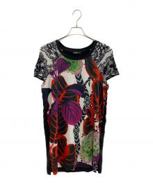 Desigual（デシグアル）の古着「ノースリーブ・キャミソールワンピース」｜ブラック×レッド