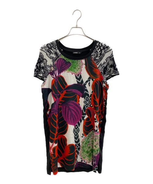 Desigual（デシグアル）Desigual (デシグアル) ノースリーブ・キャミソールワンピース ブラック×レッド サイズ:38の古着・服飾アイテム