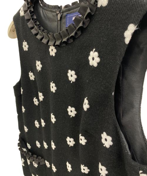 M'S GRACY（エムズグレイシー）M'S GRACY (エムズグレイシー) ノースリーブワンピース ブラック×ホワイト サイズ:38の古着・服飾アイテム