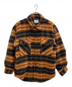 MONKEY TIMEモンキータイム）の古着「SHAGGY CHECK SHIRT JACKET」｜オレンジ×ブラック