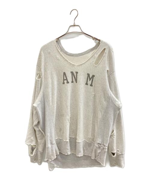 ANCELLM（アンセルム）ANCELLM (アンセルム) AN M CRASH CREWNECK SWEAT SHIRT ライトグレー サイズ:2の古着・服飾アイテム