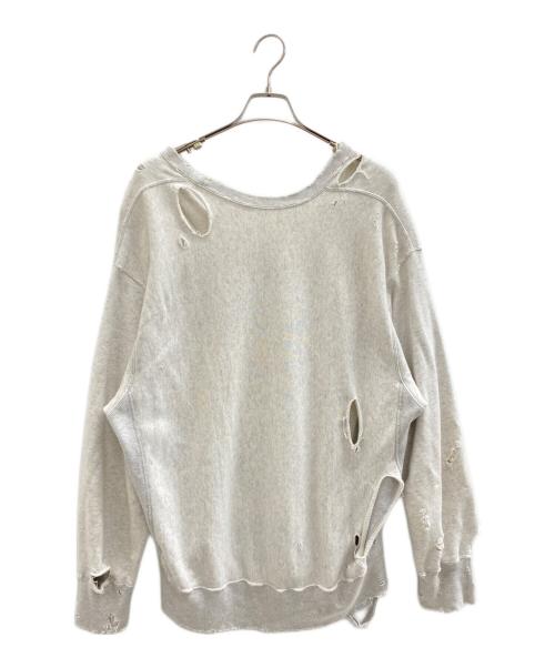 ANCELLM（アンセルム）ANCELLM (アンセルム) AN M CRASH CREWNECK SWEAT SHIRT ライトグレー サイズ:2の古着・服飾アイテム