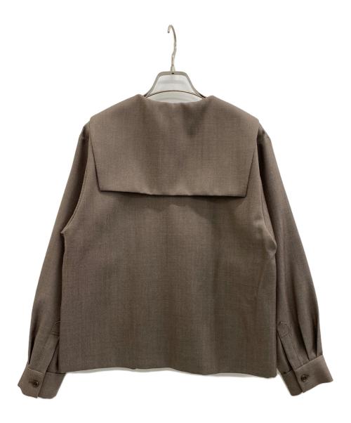 Demi-Luxe Beams（デミルクス ビームス）Demi-Luxe Beams (デミルクス ビームス) セーラーカラー ジップ ブルゾン ブラウン サイズ:36の古着・服飾アイテム