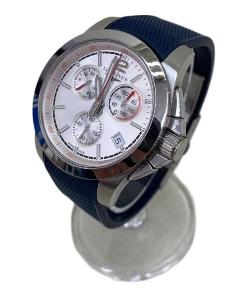 LONGINES（ロンジン）LONGINES (ロンジン) コンクエスト ジャンピングクロノグラフ ホワイトの古着・服飾アイテム