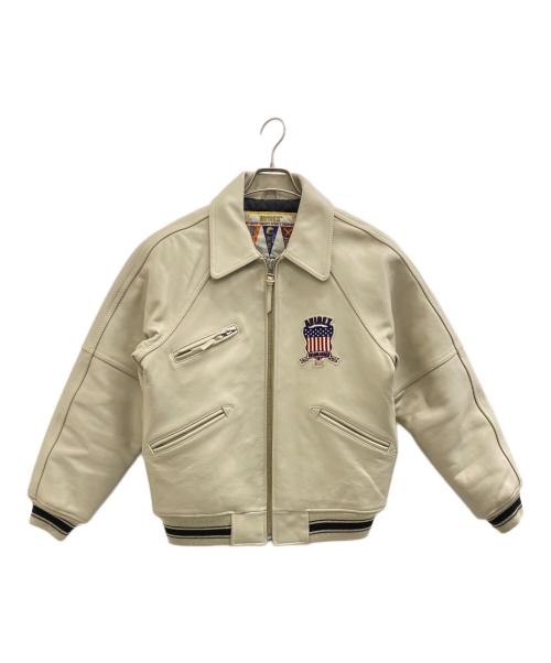 AVIREX（アヴィレックス）AVIREX (アヴィレックス) レザージャケット ベージュ サイズ:SIZE Mの古着・服飾アイテム