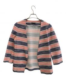 SISLEY（シスレー）の古着「ノーカラージャケット」｜ネイビー×レッド