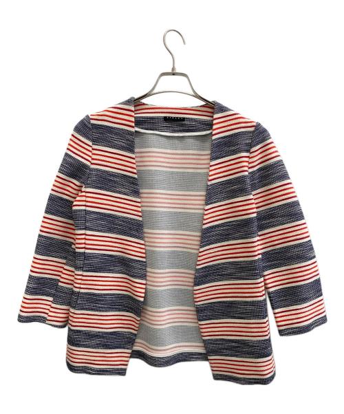 SISLEY（シスレー）SISLEY (シスレー) ノーカラージャケット ネイビー×レッド サイズ:40の古着・服飾アイテム