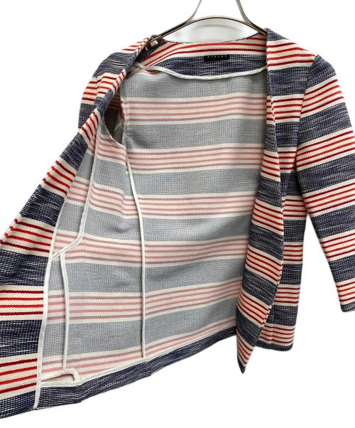 SISLEY（シスレー）SISLEY (シスレー) ノーカラージャケット ネイビー×レッド サイズ:40の古着・服飾アイテム