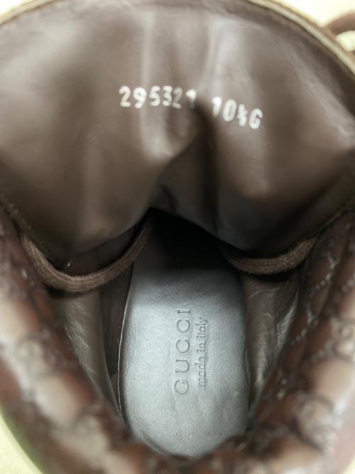 GUCCI（グッチ）GUCCI (グッチ) 編上げブーツ ブラウン サイズ:10¹/₂の古着・服飾アイテム