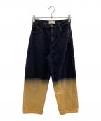 Sea Room lynnシールームリン）の古着「デニムパンツ」｜ブラック×ベージュ