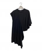 Y'sワイズ）の古着「半袖ワンピース」｜ブラック