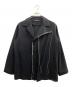 Y's（ワイズ）の古着「W/ FLANNEL HAND STITCHED LEFT FACING SHIRT JACKET」｜ブラック