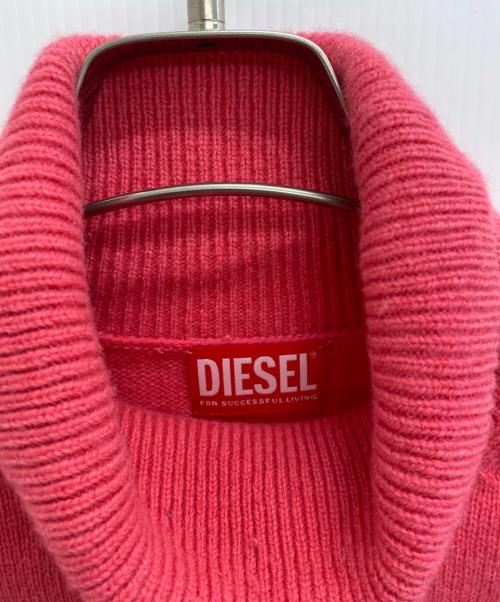 DIESEL（ディーゼル）DIESEL (ディーゼル) 半袖薄手ニット ピンク サイズ:Sの古着・服飾アイテム