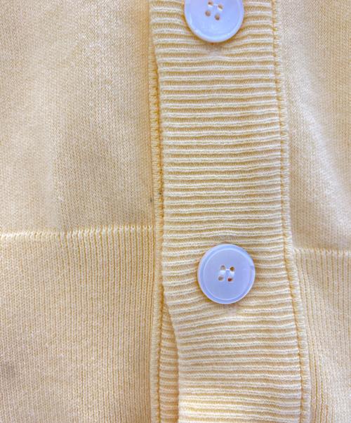 MACPHEE（マカフィー）MACPHEE (マカフィー) ドライコットン Vネックカーディガン イエロー サイズ:Sの古着・服飾アイテム