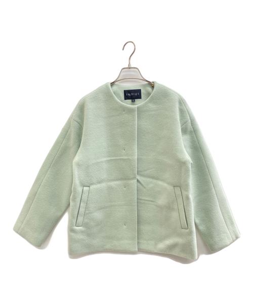 INDIVI（インディヴィ）INDIVI (インディヴィ) ウールリバーショートコート グリーン サイズ:38の古着・服飾アイテム