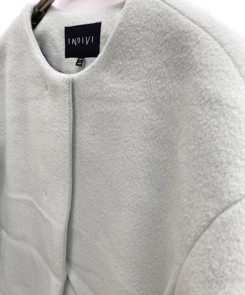 INDIVI（インディヴィ）INDIVI (インディヴィ) ウールリバーショートコート グリーン サイズ:38の古着・服飾アイテム