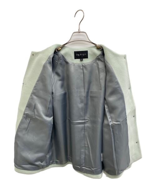 INDIVI（インディヴィ）INDIVI (インディヴィ) ウールリバーショートコート グリーン サイズ:38の古着・服飾アイテム