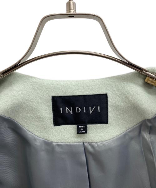 INDIVI（インディヴィ）INDIVI (インディヴィ) ウールリバーショートコート グリーン サイズ:38の古着・服飾アイテム
