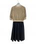 TO BE CHIC (トゥービーシック) レーヨンナイロンニットドッキング ワンピース ベージュ×ブラック サイズ:40：6000円