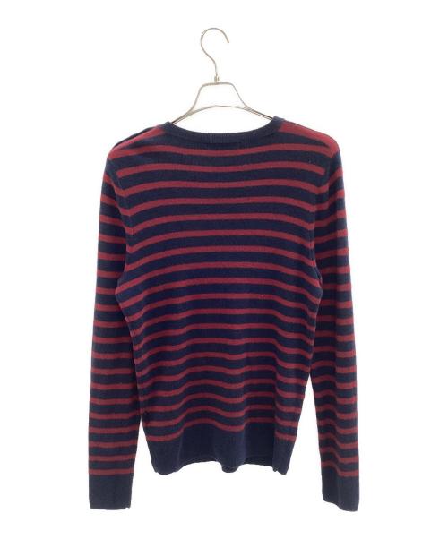 BURBERRY LONDON（バーバリーロンドン）BURBERRY LONDON (バーバリーロンドン) 厚手ニット レッド×ネイビー サイズ:Mの古着・服飾アイテム
