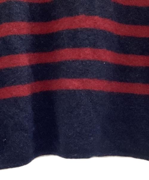 BURBERRY LONDON（バーバリーロンドン）BURBERRY LONDON (バーバリーロンドン) 厚手ニット レッド×ネイビー サイズ:Mの古着・服飾アイテム