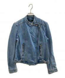 LAUREN RALPH LAUREN（ローレンラルフローレン）の古着「ダブルライダースジャケット」｜ブルー