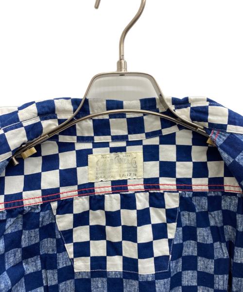 SUGAR CANE（シュガーケーン）SUGAR CANE (シュガーケーン) 長袖シャツ ブルー×ホワイト サイズ:XLの古着・服飾アイテム