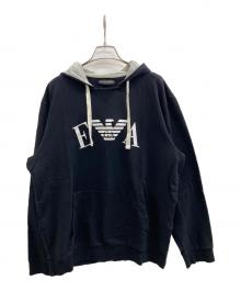 EMPORIO ARMANI（エンポリオアルマーニ）の古着「プルオーバーパーカー」｜ブラック