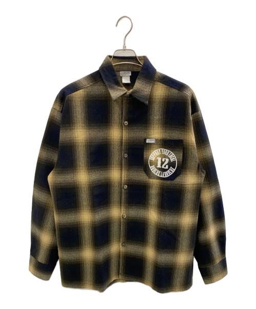 CalTop（キャルトップ）CalTop (キャルトップ) 長袖シャツ ブラック×ブラウン サイズ:Mの古着・服飾アイテム