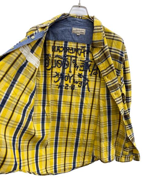 AVIREX（アヴィレックス）AVIREX (アヴィレックス) 	スラブ チェック ワークシャツ イエロー サイズ:2ＸＬの古着・服飾アイテム