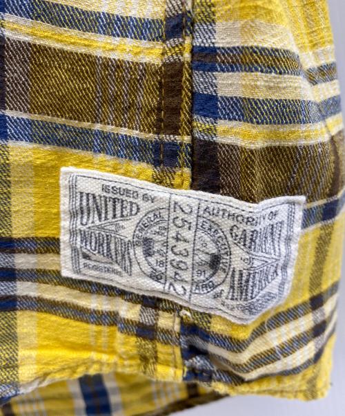 AVIREX（アヴィレックス）AVIREX (アヴィレックス) 	スラブ チェック ワークシャツ イエロー サイズ:2ＸＬの古着・服飾アイテム