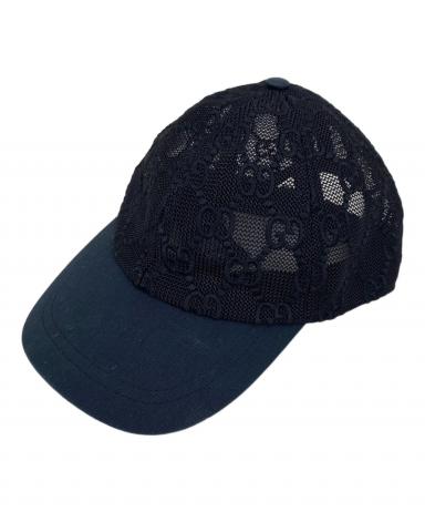 【新品未使用】Gucci 本革&ナイロン　キャップ　黒 中古・古着通販】GUCCI (グッチ) キャップ ブラック サイズ:M 57