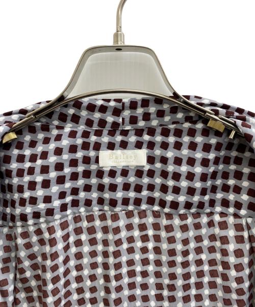 BALLSEY（ボールジィ）BALLSEY (ボールジィ) ジオメトリックプリント ボウタイブラウス グレー サイズ:36の古着・服飾アイテム