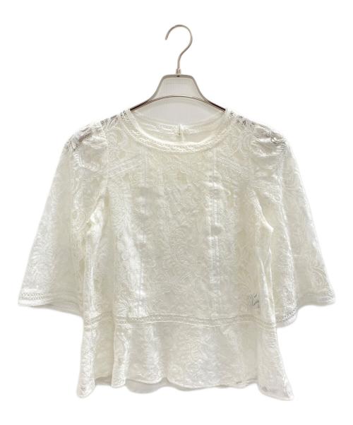 GRACE CONTINENTAL（（グレースコンチネンタル）GRACE CONTINENTAL (グレースコンチネンタル) 半袖ブラウス ホワイト サイズ:36の古着・服飾アイテム