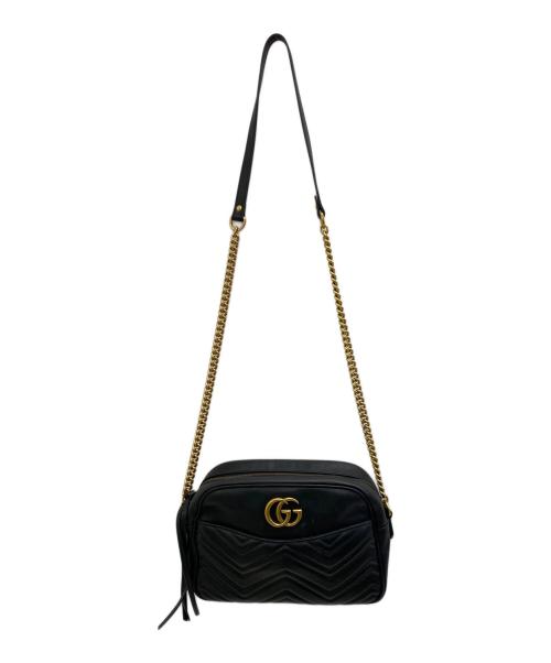 GUCCI（グッチ）GUCCI (グッチ) GGマーモント キルティング ミニバッグ ブラックの古着・服飾アイテム