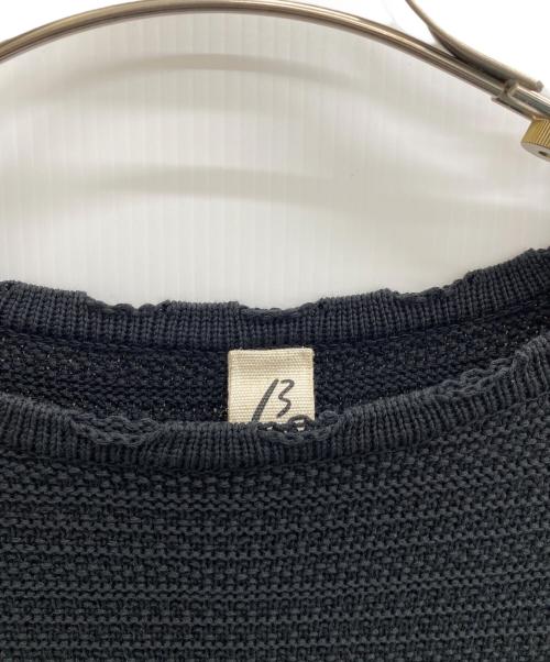 β（ベータ）β (ベータ) 二本ライン リンクス柄ニットプルオーバー ブラック×ホワイト サイズ:９号の古着・服飾アイテム
