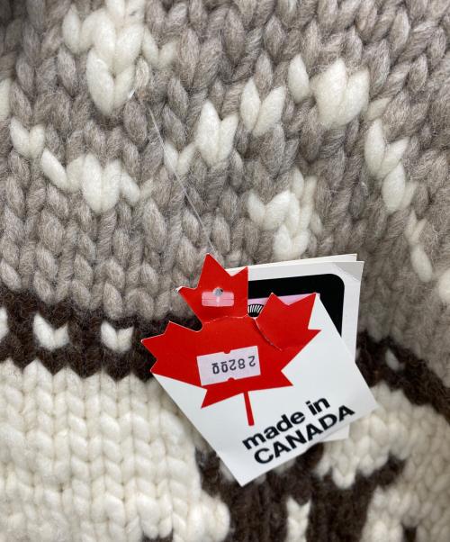 MERINO（メリノ）MERINO (メリノ) カウチンニットカーディガン ブラウン×ベージュ サイズ:L 未使用品の古着・服飾アイテム