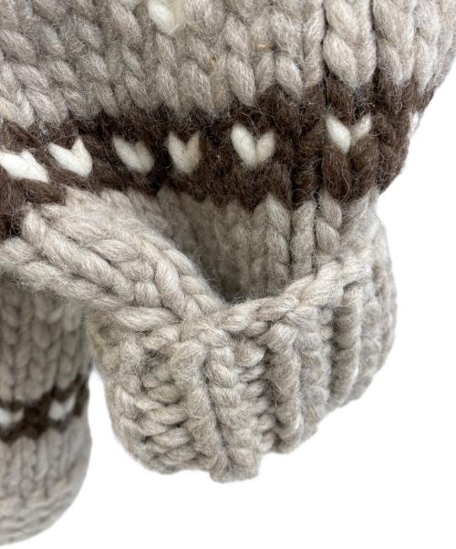 MERINO（メリノ）MERINO (メリノ) カウチンニットカーディガン ブラウン×ベージュ サイズ:L 未使用品の古着・服飾アイテム