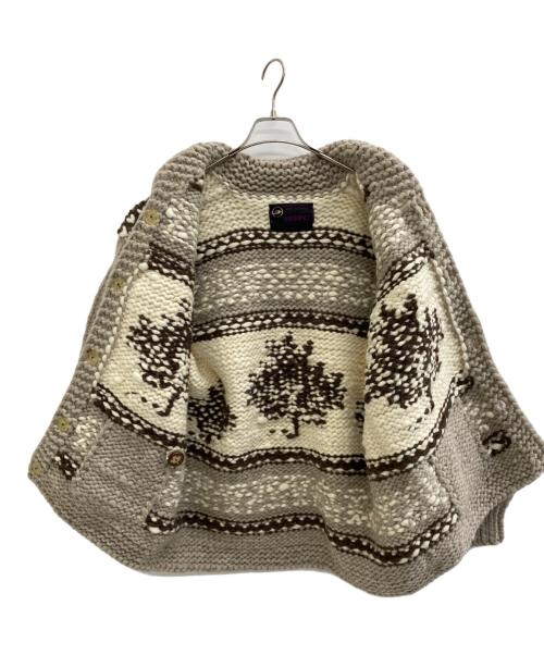 MERINO（メリノ）MERINO (メリノ) カウチンニットカーディガン ブラウン×ベージュ サイズ:L 未使用品の古着・服飾アイテム