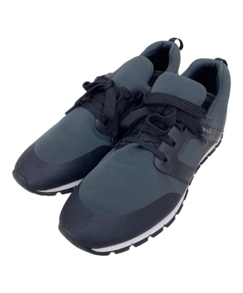 PRADA（プラダ）PRADA (プラダ) ネオプレントレーナーシューズ グレー×ブラック サイズ:8.5の古着・服飾アイテム