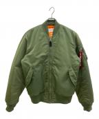 alpha industryアルファ インダストリーズ）の古着「MA-1ジャケット」｜カーキ×オレンジ
