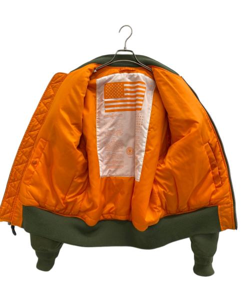 alpha industry（アルファ インダストリーズ）ALPHA INDUSTRY (アルファ インダストリーズ) MA-1ジャケット カーキ×オレンジ サイズ:XLの古着・服飾アイテム