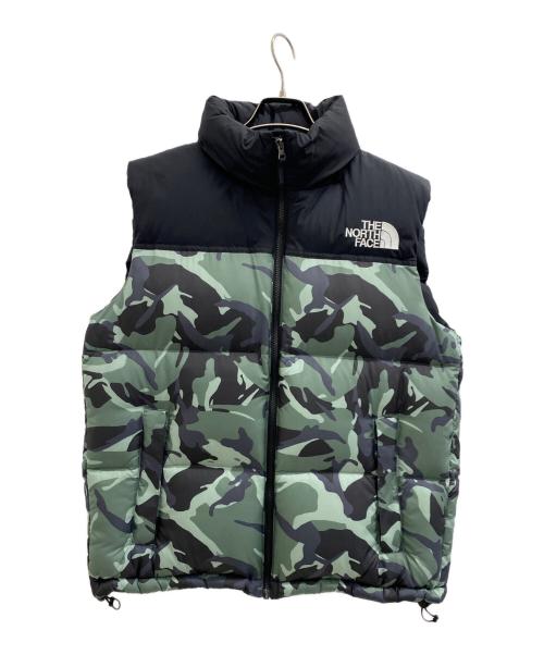 THE NORTH FACE（ザ ノース フェイス）THE NORTH FACE (ザ ノース フェイス) ノベルティーヌプシベスト ブラック×グリーン サイズ:XLの古着・服飾アイテム